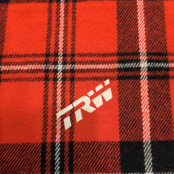 Faribo Woolen Mill Blanket Red Plaid 55x53 100% Acrylic Made in USA - Picture 3 of 5